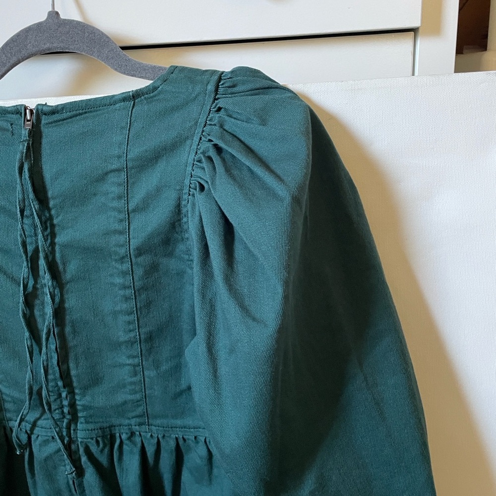 Ulla Johnson Malie Denim Top in Teal Size 2 - Picture 7 of 16